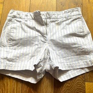 J crew shorts cotton cream with black and white stripes size 4 woman’s